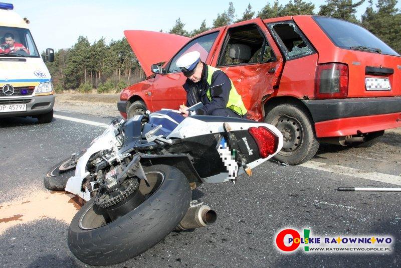 wypadek motocyklisty w opolu