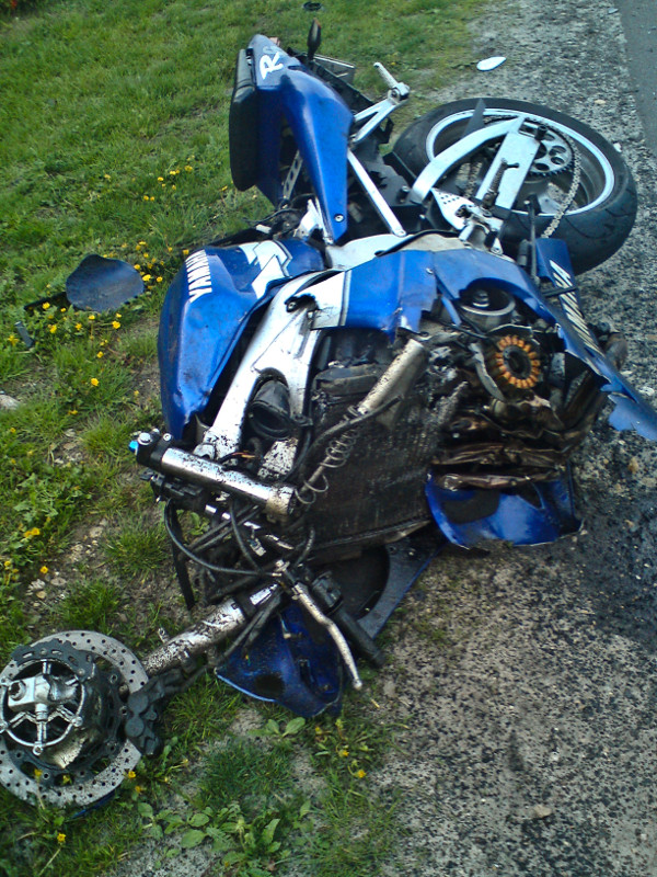 wypadek motocyklisty Luszowice